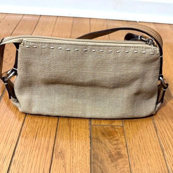 Fossil Carolina Top Zip Canvas Purse in Khaki - Picture 3 of 7